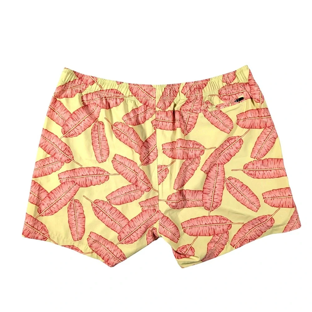 Bearbottom Stretch Swim Shorts Tropical Banana Leaf Print 5.5